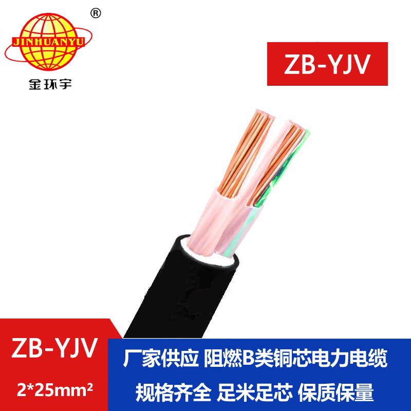 金環(huán)宇電纜 阻燃電纜ZB-YJV 2X25平方yjv電力電纜廠(chǎng)