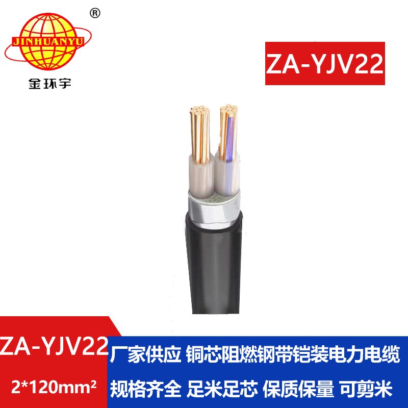 金環(huán)宇電纜 銅芯電力電纜報價(jià) ZA-YJV22-2X120阻燃鎧
