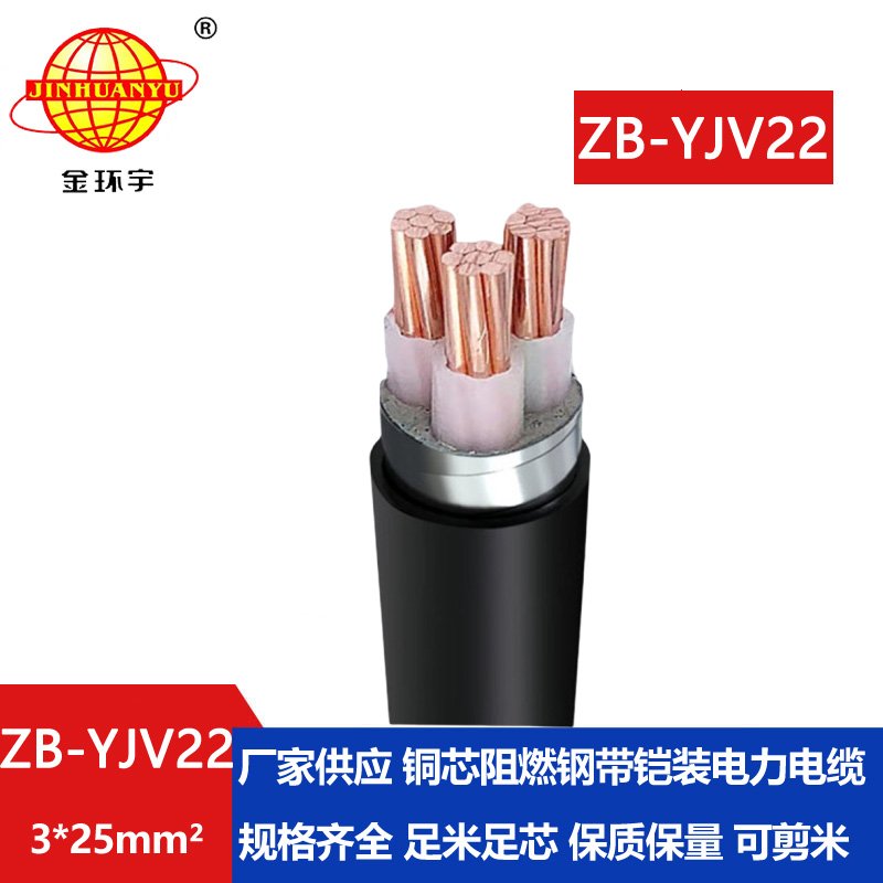 金環(huán)宇 yjv22電力電纜 ZB-YJV22-3X25平方 阻燃鋼帶鎧裝電纜線(xiàn)